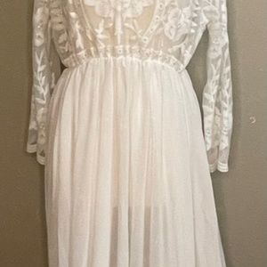 White Maternity Maxi Dress